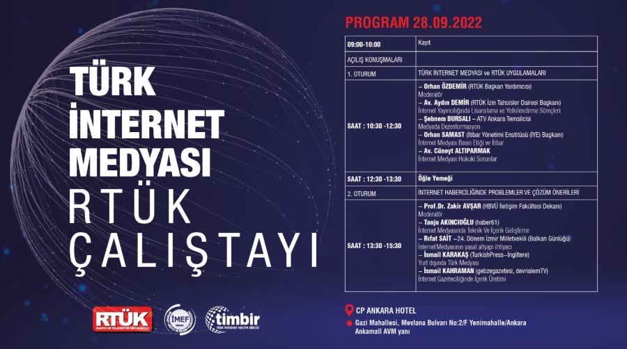 RTÜK “ Türk İnternet Medya Çalıştayı’nda İnternet Medya Temsilcileri İle Buluşuyor