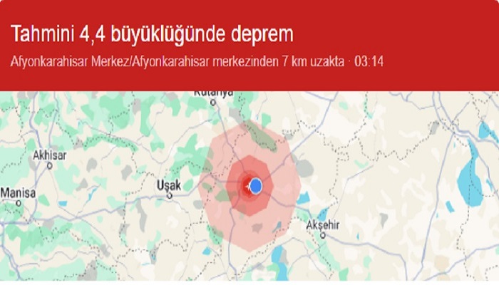 Afyonkarahisarda deprem