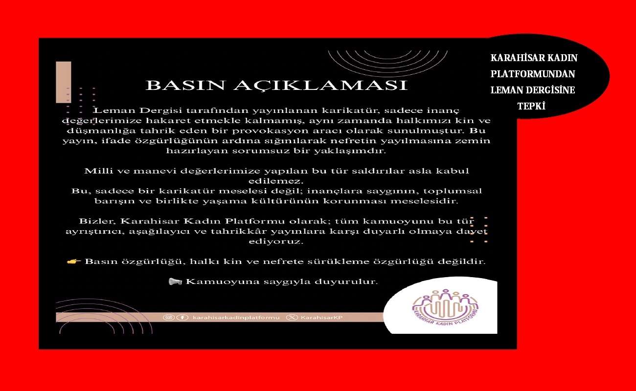 Karahisar Kadın Platformu tepki gösterdi