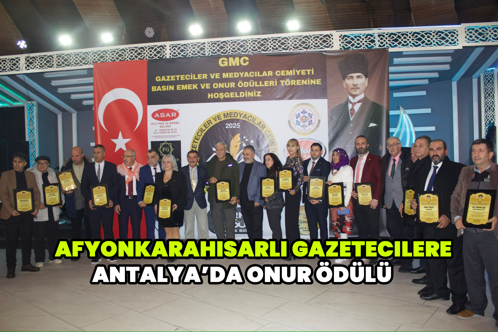 Afyonkarahisarlı Gazetecilere Antalya’da Onur Ödülü