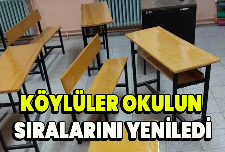 Köylüler okulun sıralarını yeniledi