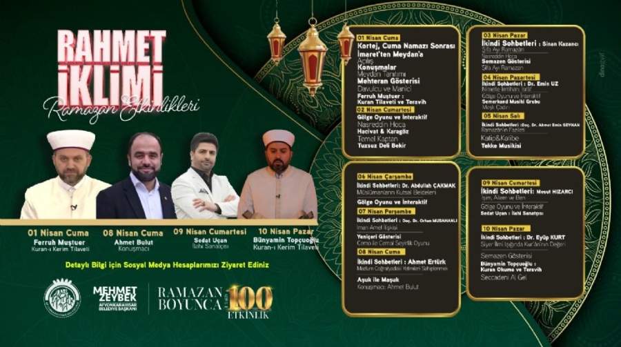Ramazan etkinlikleri 1 Nisanda başlayacak