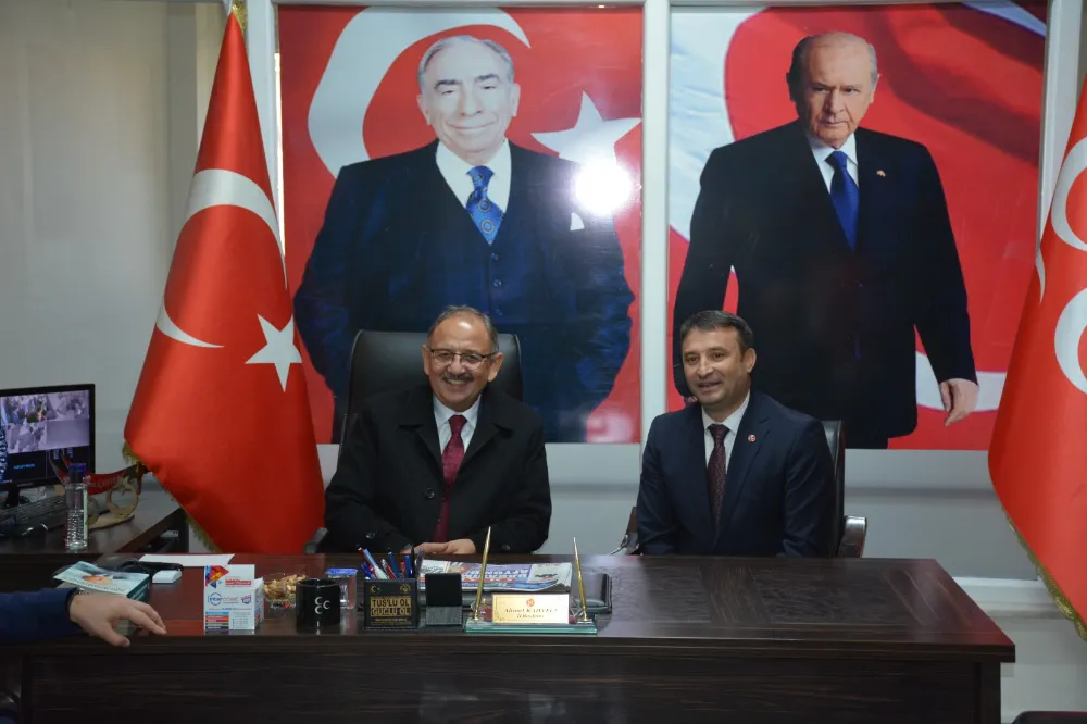 Bakan Özhaseki MHP il Başkanlığını ziyaret etti