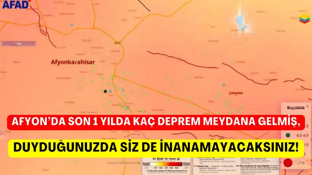 Afyon'da son 1 yılda kaç deprem oldu ? 